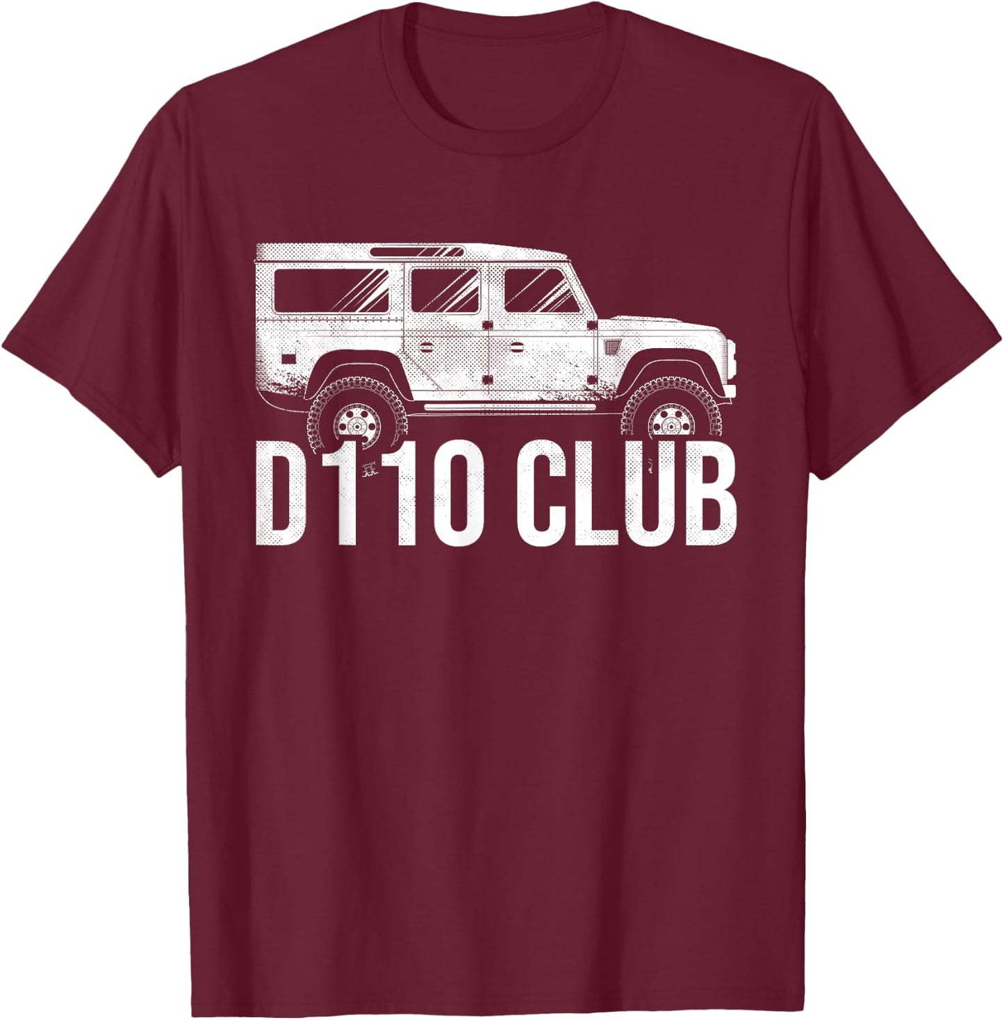 Defender D110 off-road vehicle 4x4 terrain mud nature gift T-Shirt - T-Shirt | Maroon