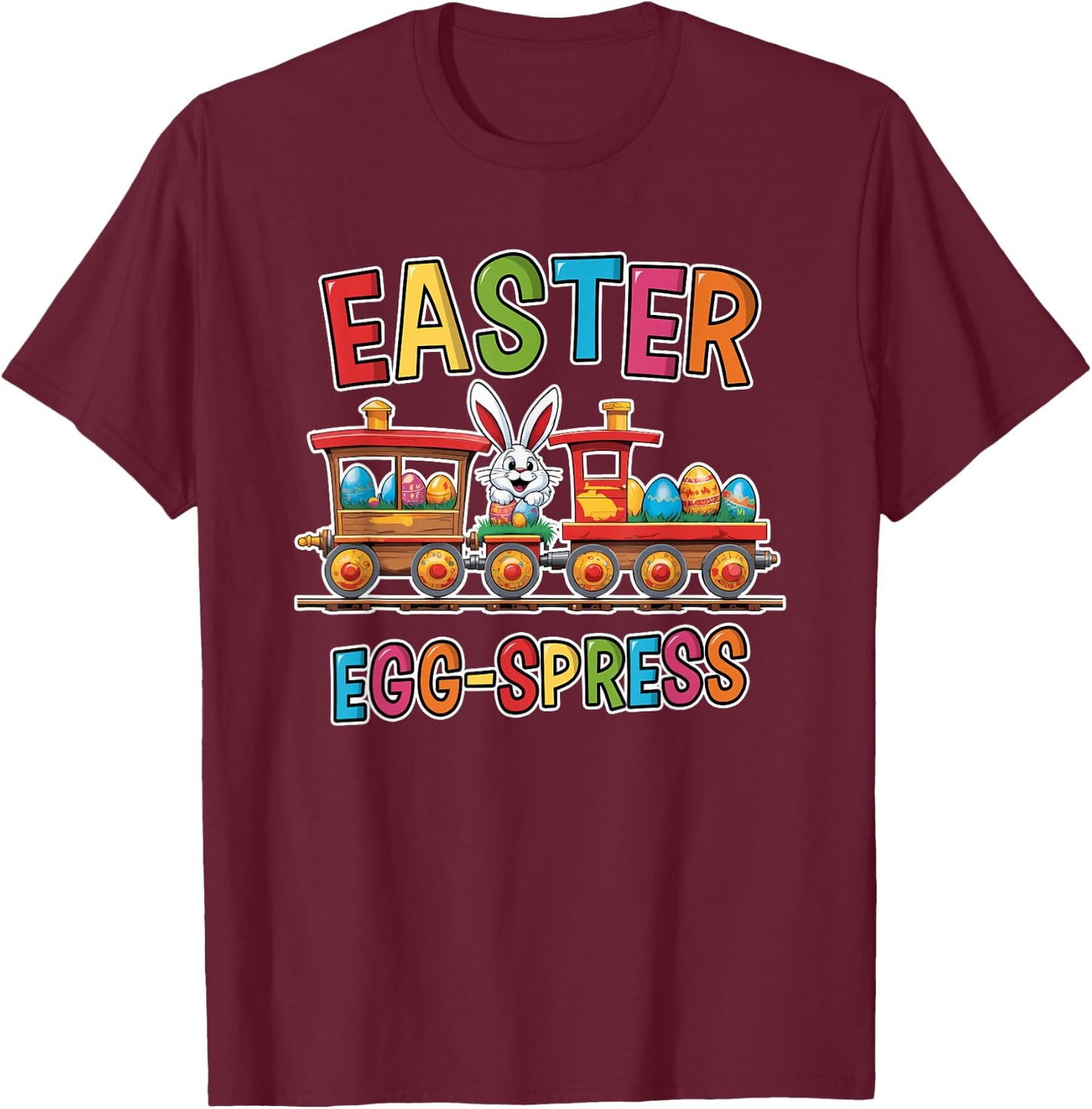 Easter Train Egg-Spress Easter Egg Hunting Boys T-Shirt - T-Shirt | Maroon