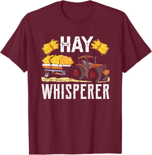 Cool Hay Whisperer Farmer Tractor Driver Hay Bale Farming T-Shirt - T-Shirt | Maroon