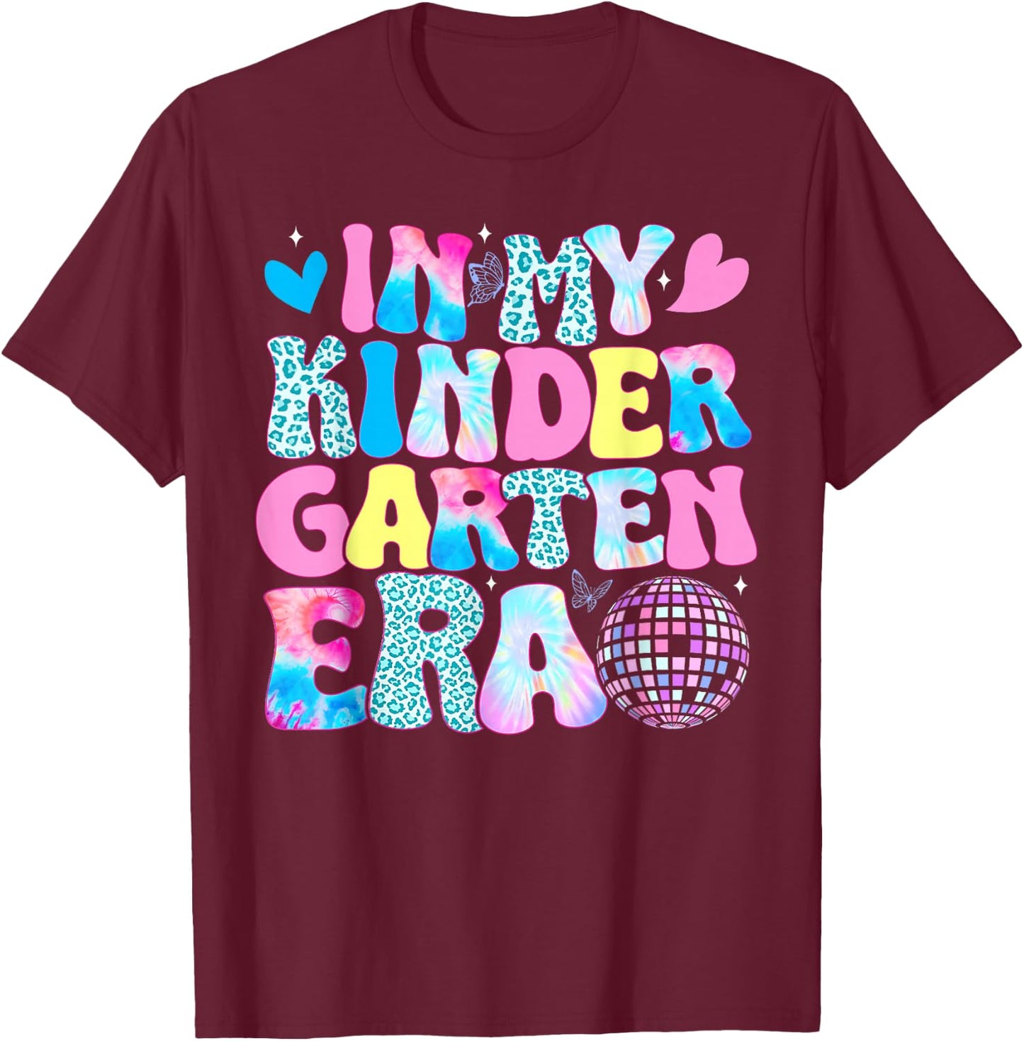 In My Kindergarten Era Girls Boys Teacher Back to School T-Shirt - T-Shirt | Maroon