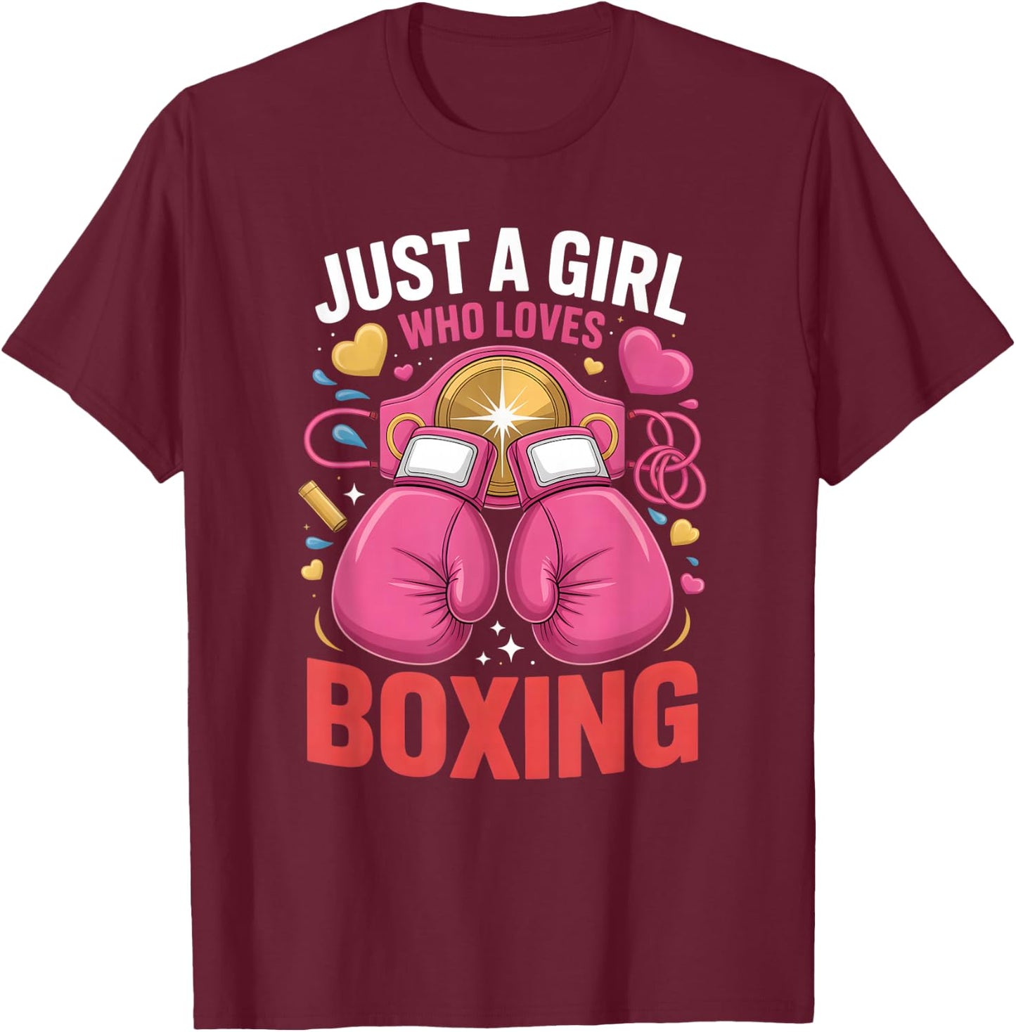 Girls Boxing T-Shirt - T-Shirt | Maroon