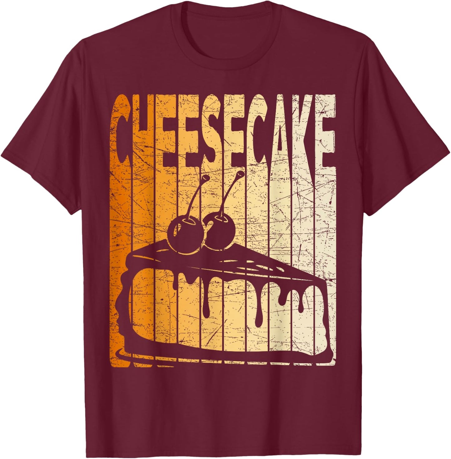 Cheesecake Dessert Vintage T-Shirt - T-Shirt | Maroon