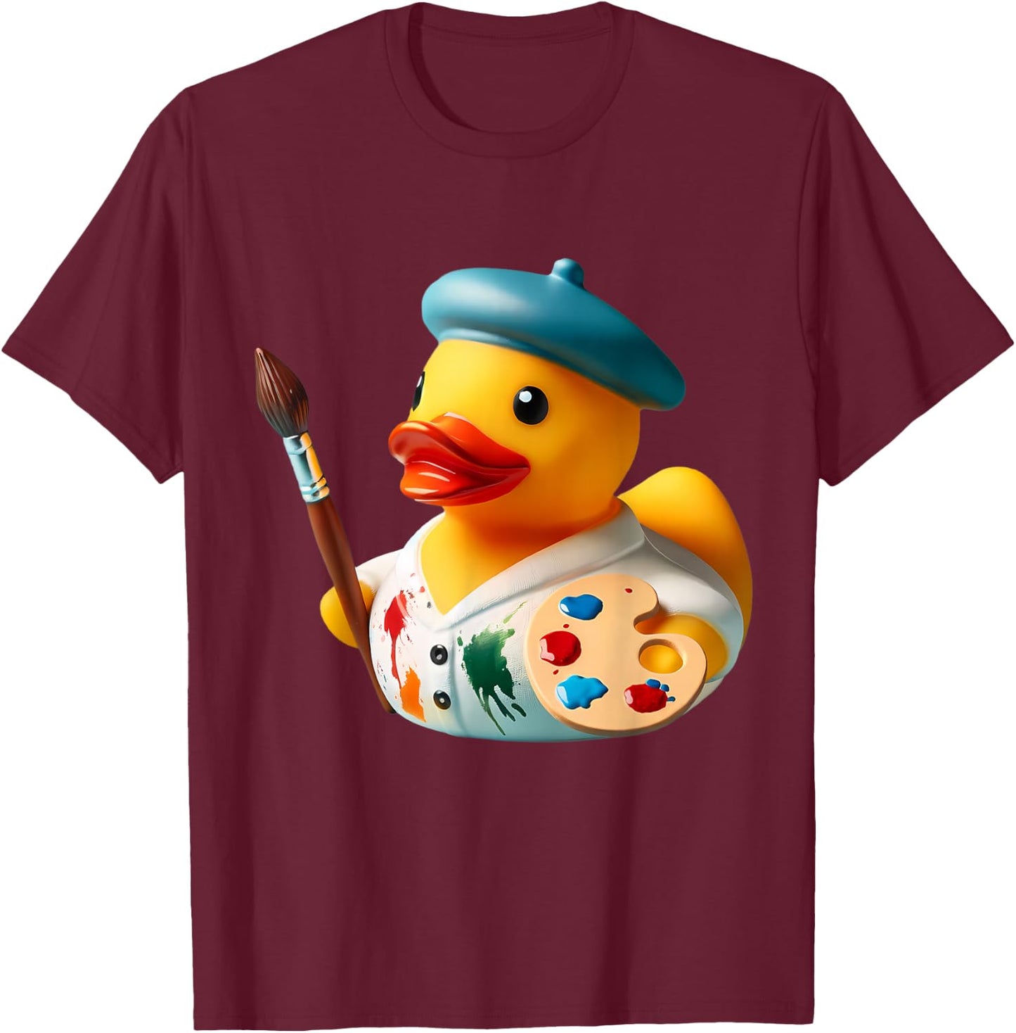 Rubber Duck Artist Painter T-Shirt - T-Shirt | Maroon