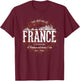 Vintage Style Retro France T-Shirt - T-Shirt | Maroon