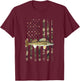 Walleye Camo American Flag, Fishing Walleye T-Shirt - T-Shirt | Maroon