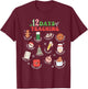 12 Days Of Teaching Christmas Teacher School Xmas Holiday T-Shirt - T-Shirt | Maroon