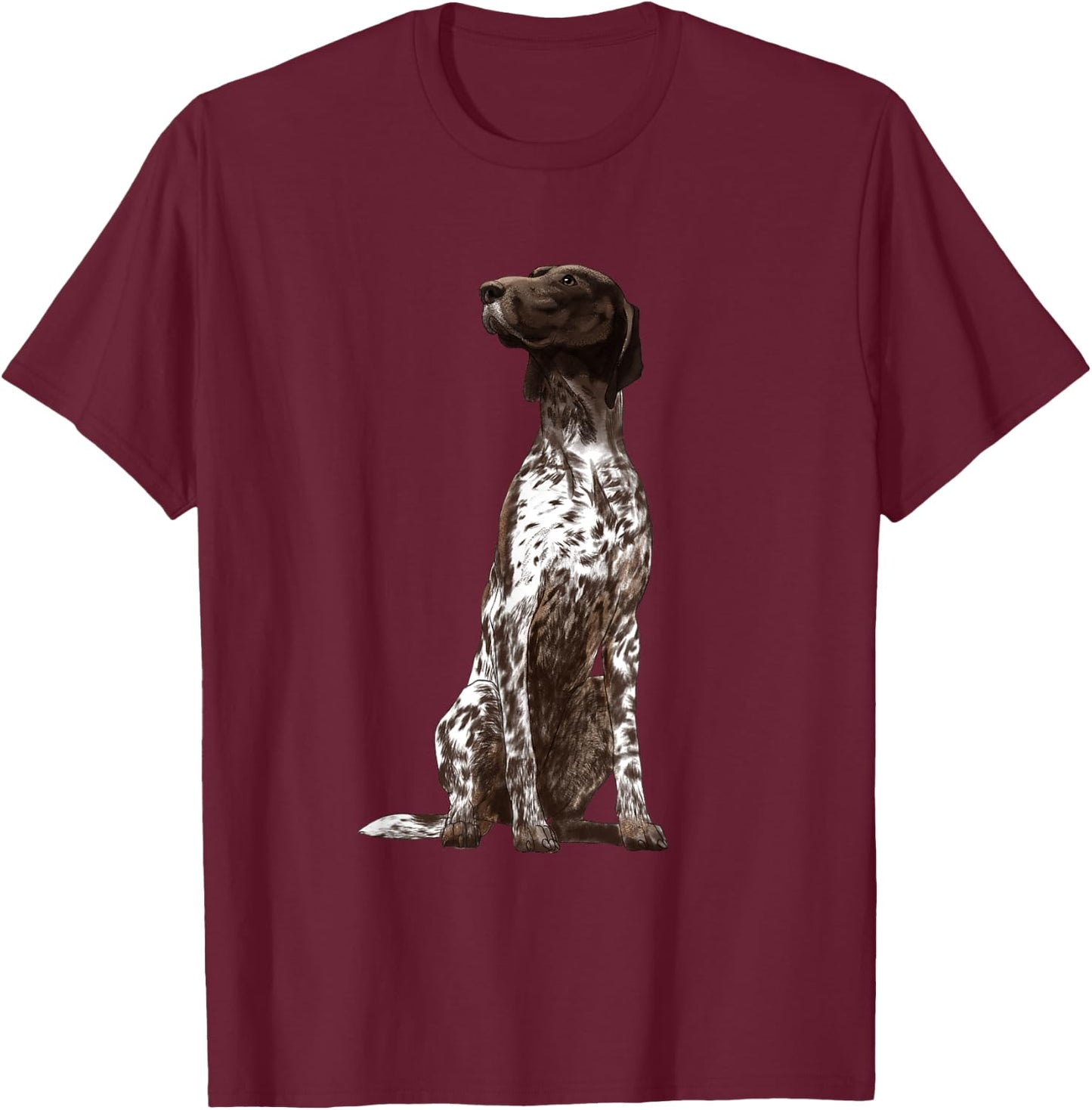 Sitting Dog German Shorthaired Pointer T-Shirt - T-Shirt | Maroon