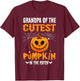 Grandpa of The Cutest Pumpkin in The Patch Halloween T-Shirt - T-Shirt | Maroon