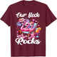 Our Flock Rocks Flamingo Summer Vacation Family Matching T-Shirt - T-Shirt | Maroon