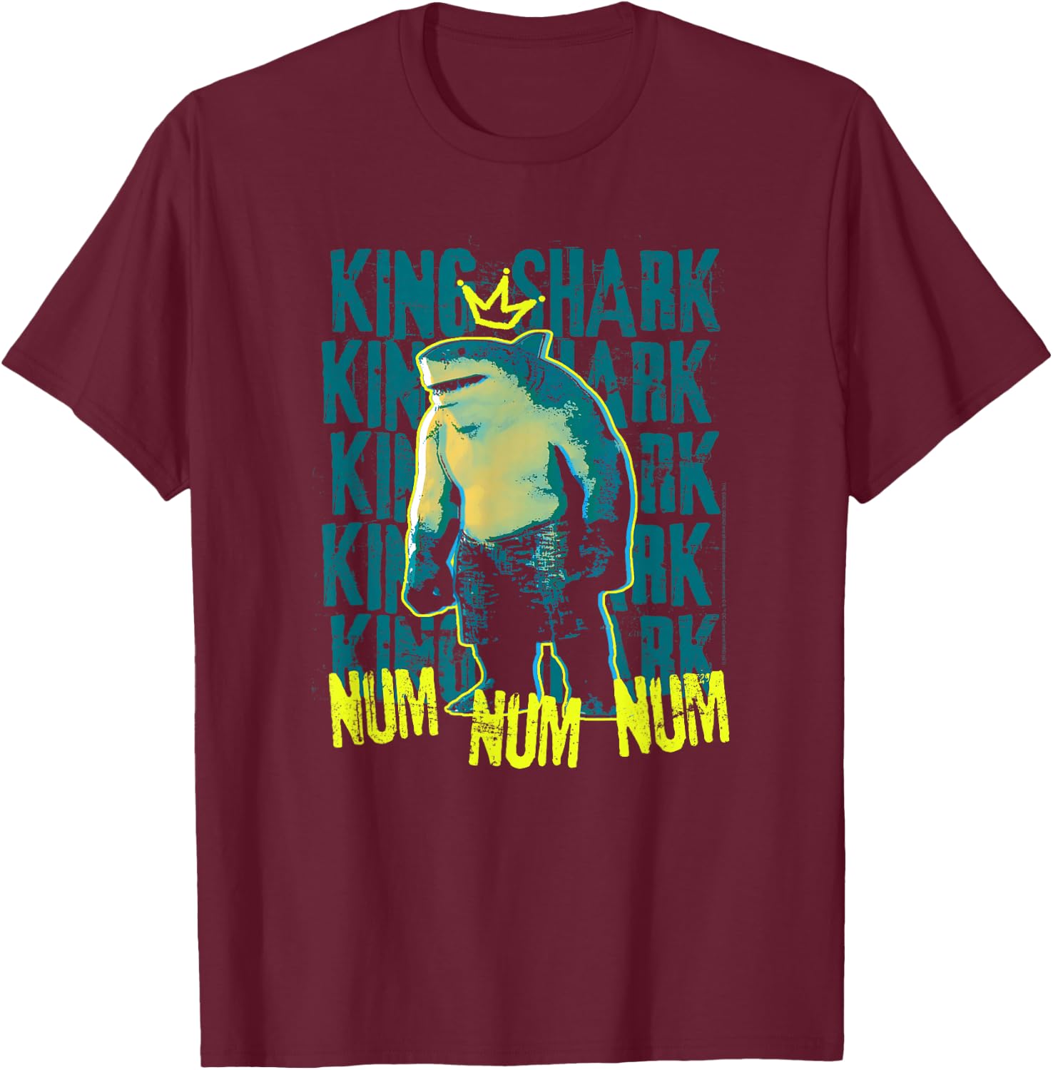 Suicide Squad King Shark Hero Num Num T-Shirt - T-Shirt | Maroon