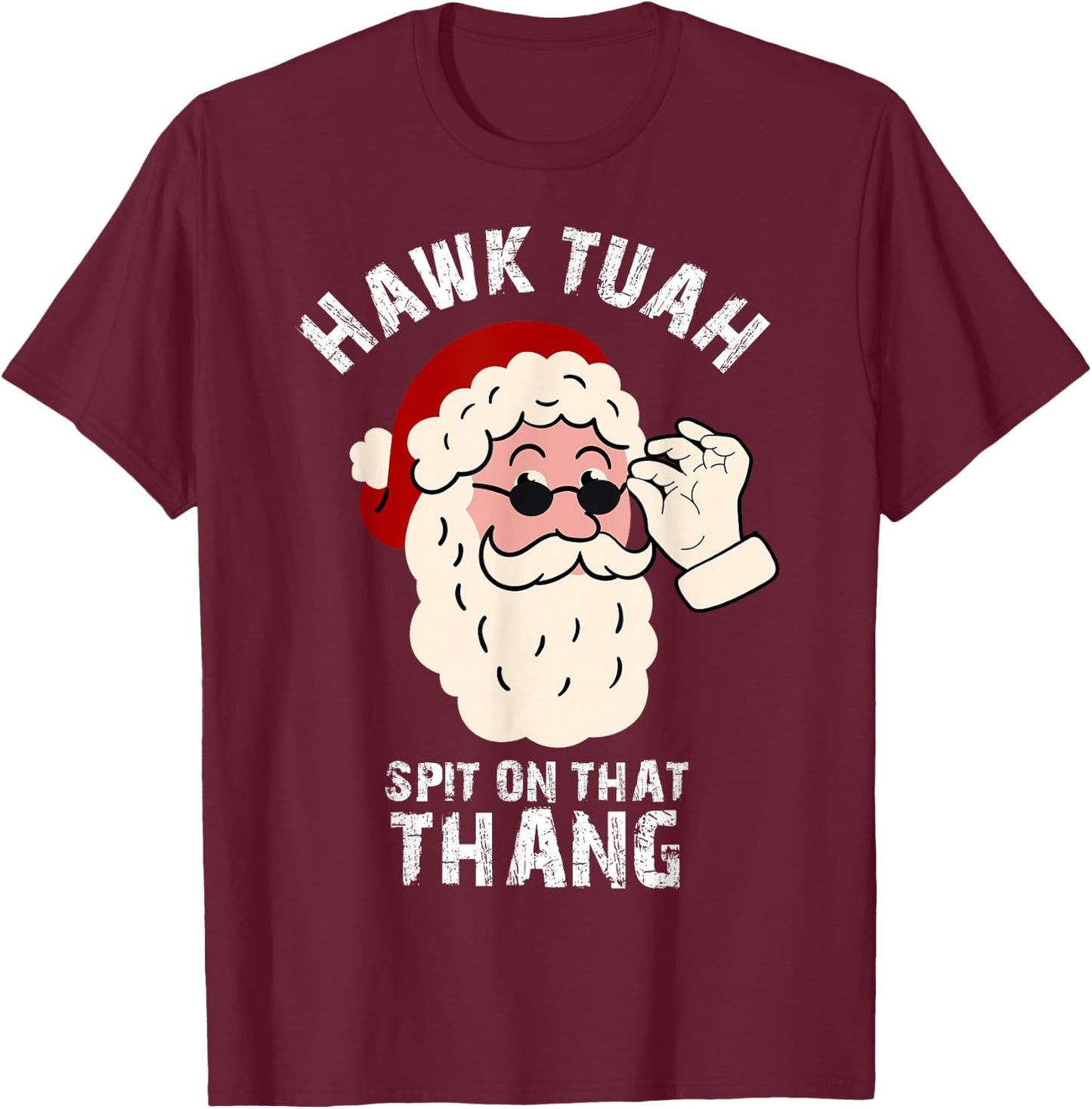 Summer Santa Christmas In July Hawk Tuah Spit on That Thang Women T-Shirt - T-Shirt | Maroon