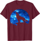 Wolf Paws Galaxy Wild Lone Wolves Stars Moon Wolf T-Shirt - T-Shirt | Maroon
