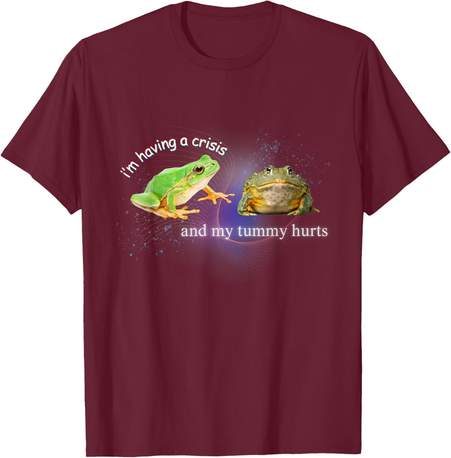 Funny Frog Toad Cursed Meme Absurdist Space Dank Aesthetic T-Shirt - T-Shirt | Maroon