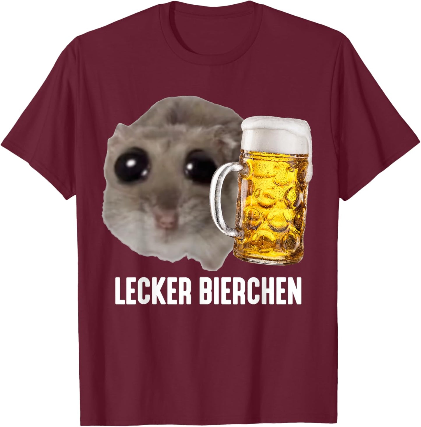 Tasty Beer X Sad Hamster Meme Beer Wheat Beer White Beer , black T-Shirt - T-Shirt | Maroon