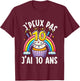Kids Je Peux Pas Je ai 10 Ans Anniversaire Funny Funny Kawaii , Black, 2 T-Shirt - T-Shirt | Maroon