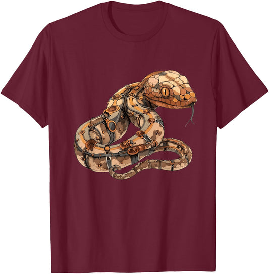 Copperhead Snake Steampunk T-Shirt - T-Shirt | Maroon