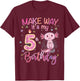 Make way it's my 5th birthday Axolotl 5th birthday T-Shirt - T-Shirt | Maroon