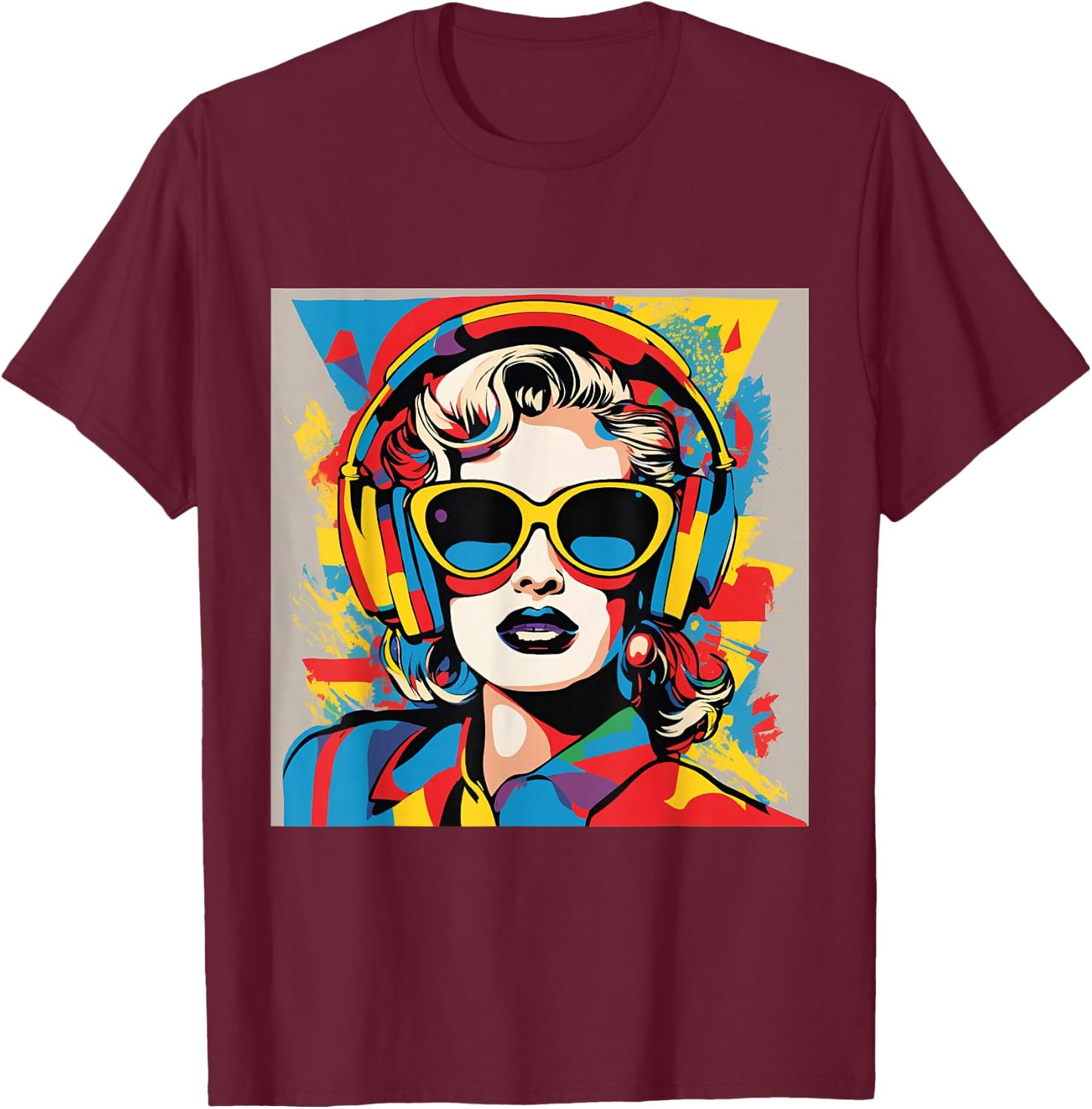 Retro Pop Art Style T-Shirt - T-Shirt | Maroon