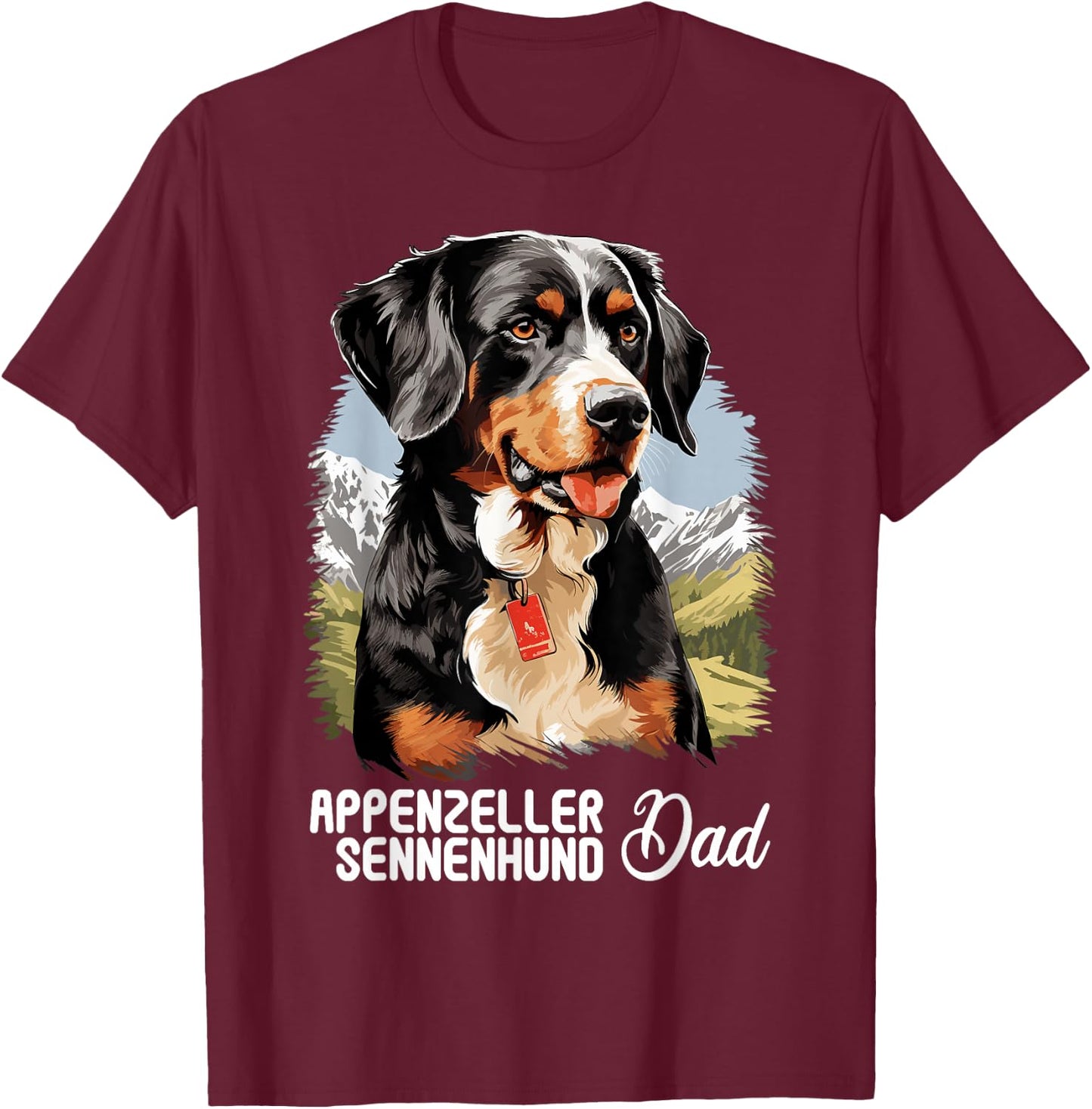 Appenzeller Sennenhund Dad Hund Appenzeller Sennenhund T-Shirt - T-Shirt | Maroon