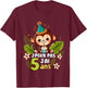Child Je Peux Pas J'ai 5 Years Birthday Jungle Monkey Boy Green , Blue, 2 T-Shirt - T-Shirt | Maroon