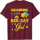 Grandma Of The Bee-Day Girl Hive Birthday Party Matching T-Shirt - T-Shirt | Maroon