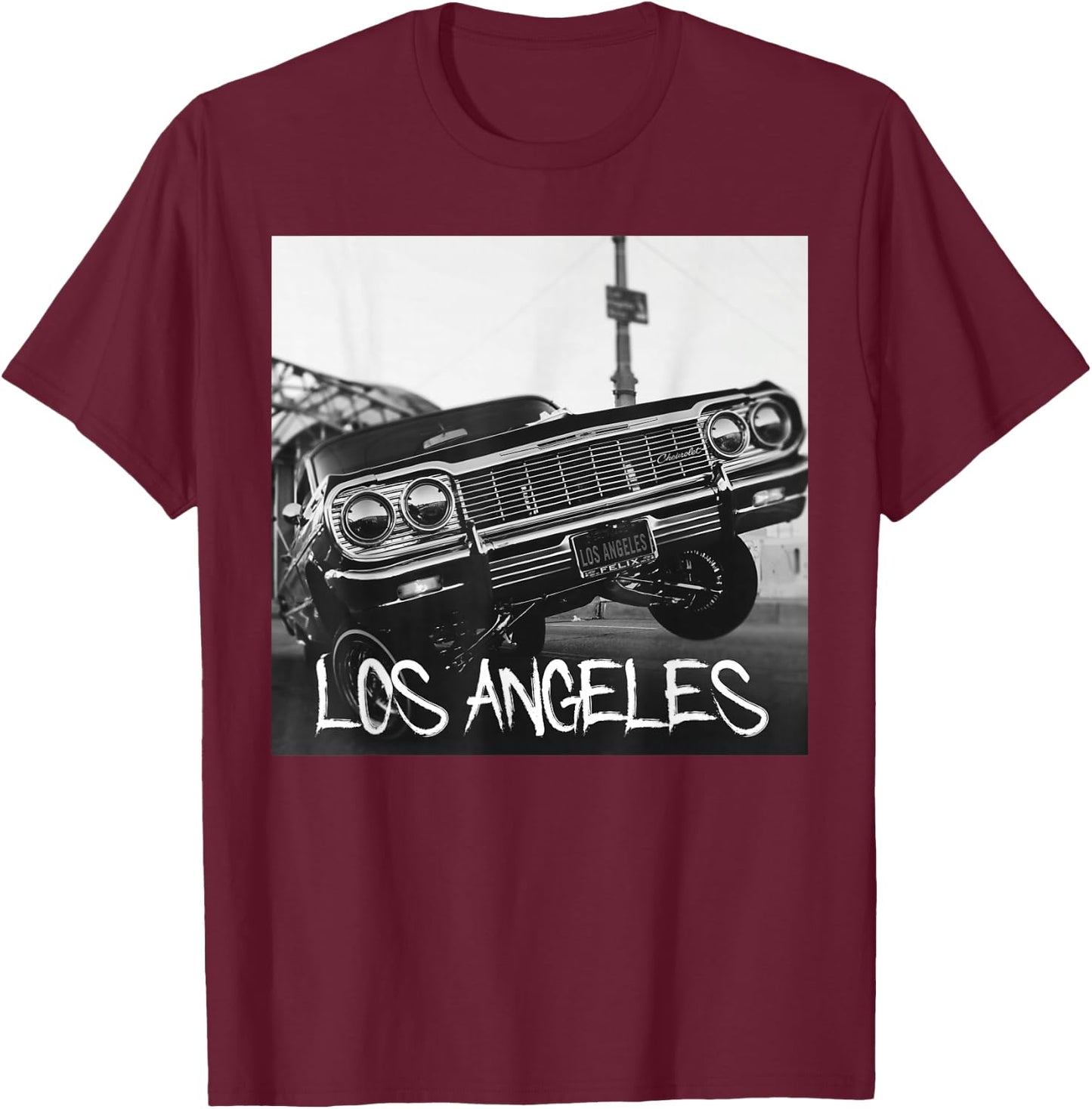 Los Angeles California Shirts Hydraulic Lowrider LA Gifts T-Shirt - T-Shirt | Maroon