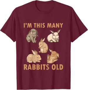 Kids 5 Year Old Bunny Rabbits 5th Birthday T-Shirt - T-Shirt | Maroon