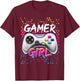 Gamer Girl Video Game Controller Gaming Birthday Gift Girls T-Shirt - T-Shirt | Maroon