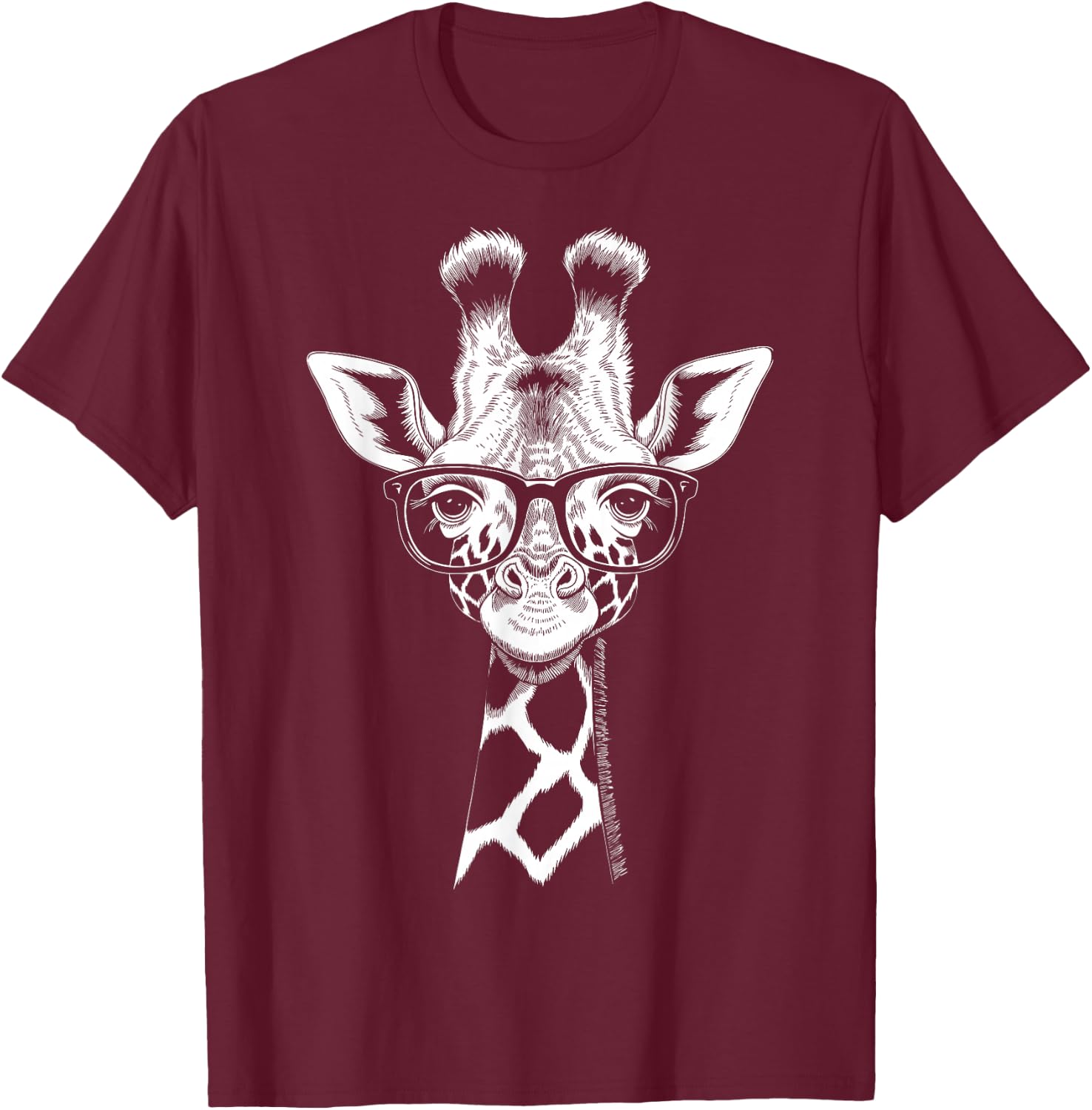 Cool Giraffe Graphic Casual Summer Funny Cute Animal Lover T-Shirt - T-Shirt | Maroon