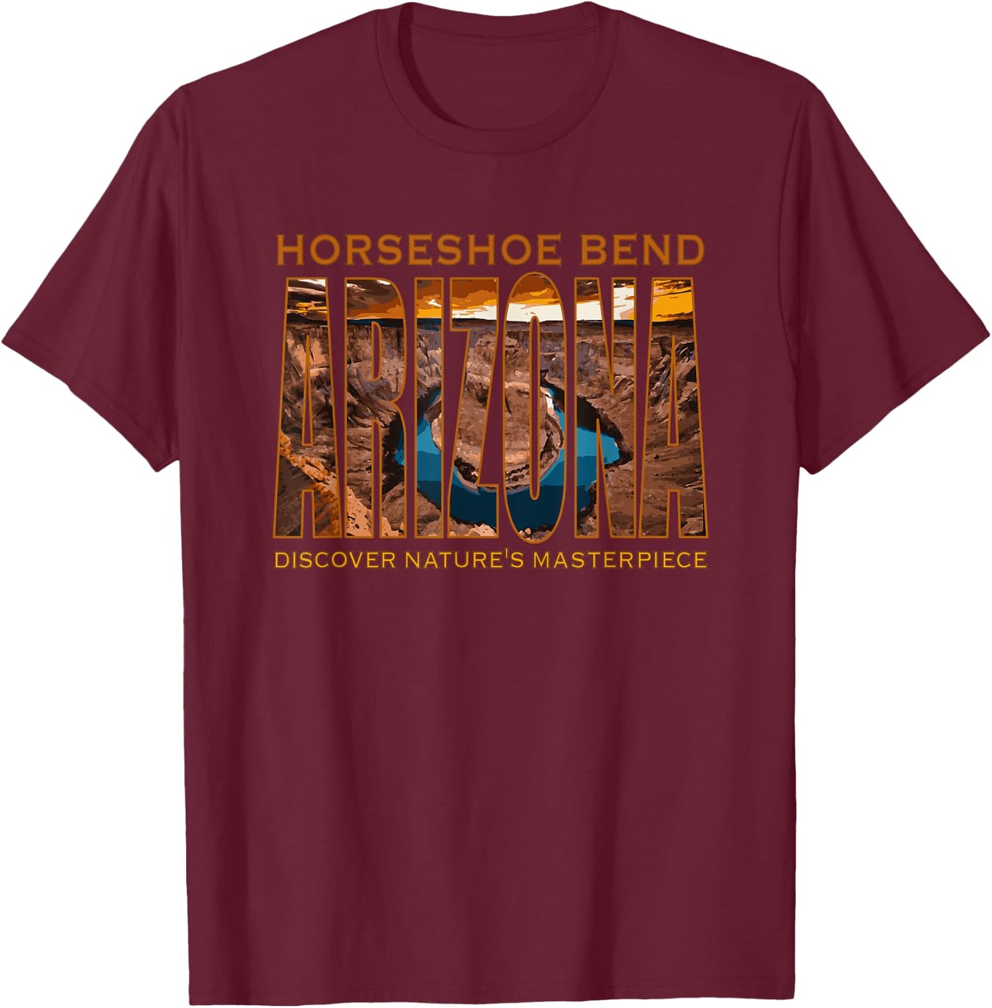 Horseshoe Bend Arizona Desert Hiking RV Travel Family Trip T-Shirt - T-Shirt | Maroon