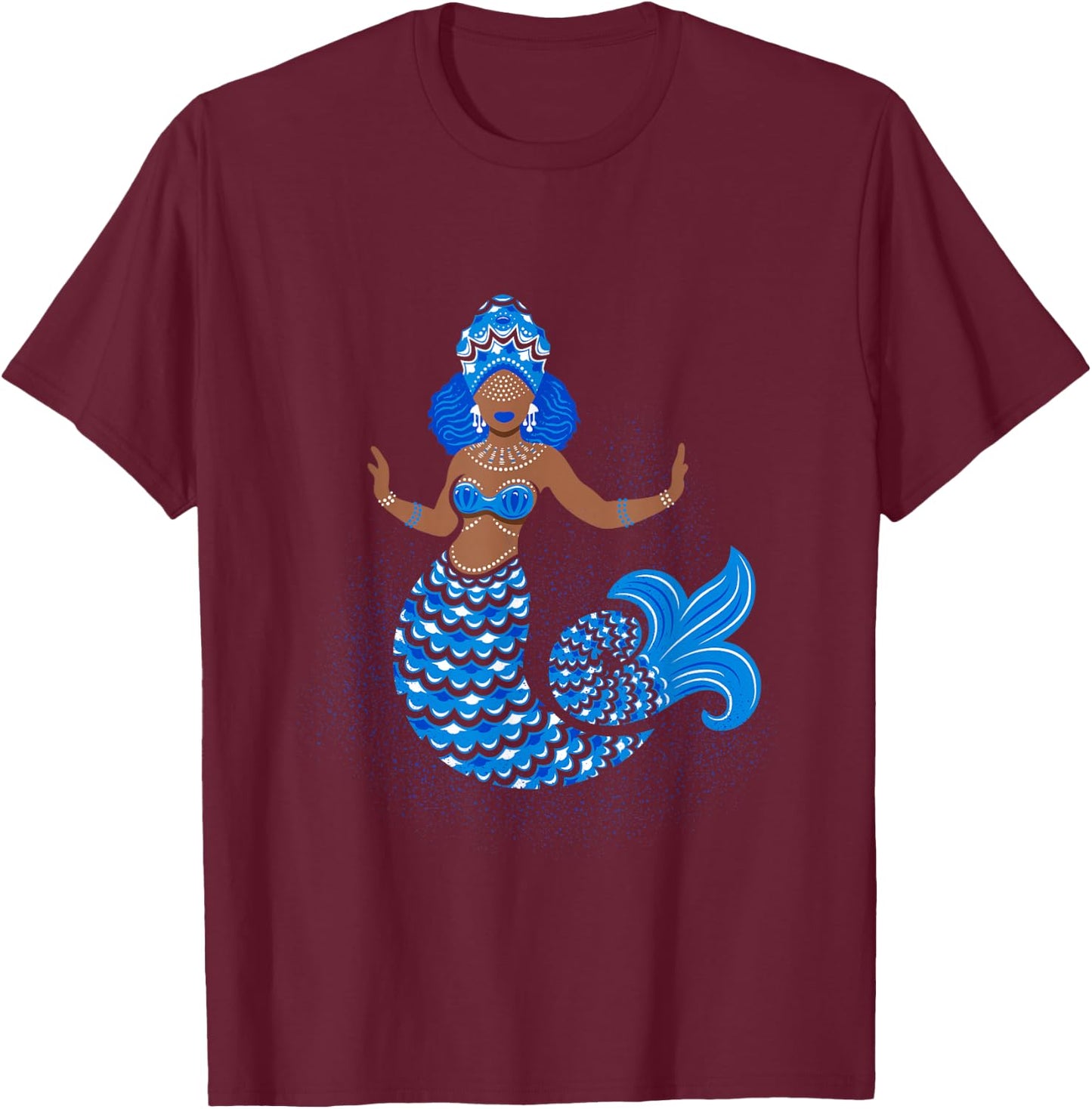 Yemaya | Yemoja | Yemanja | Iemanja African Goddess T-Shirt - T-Shirt | Maroon