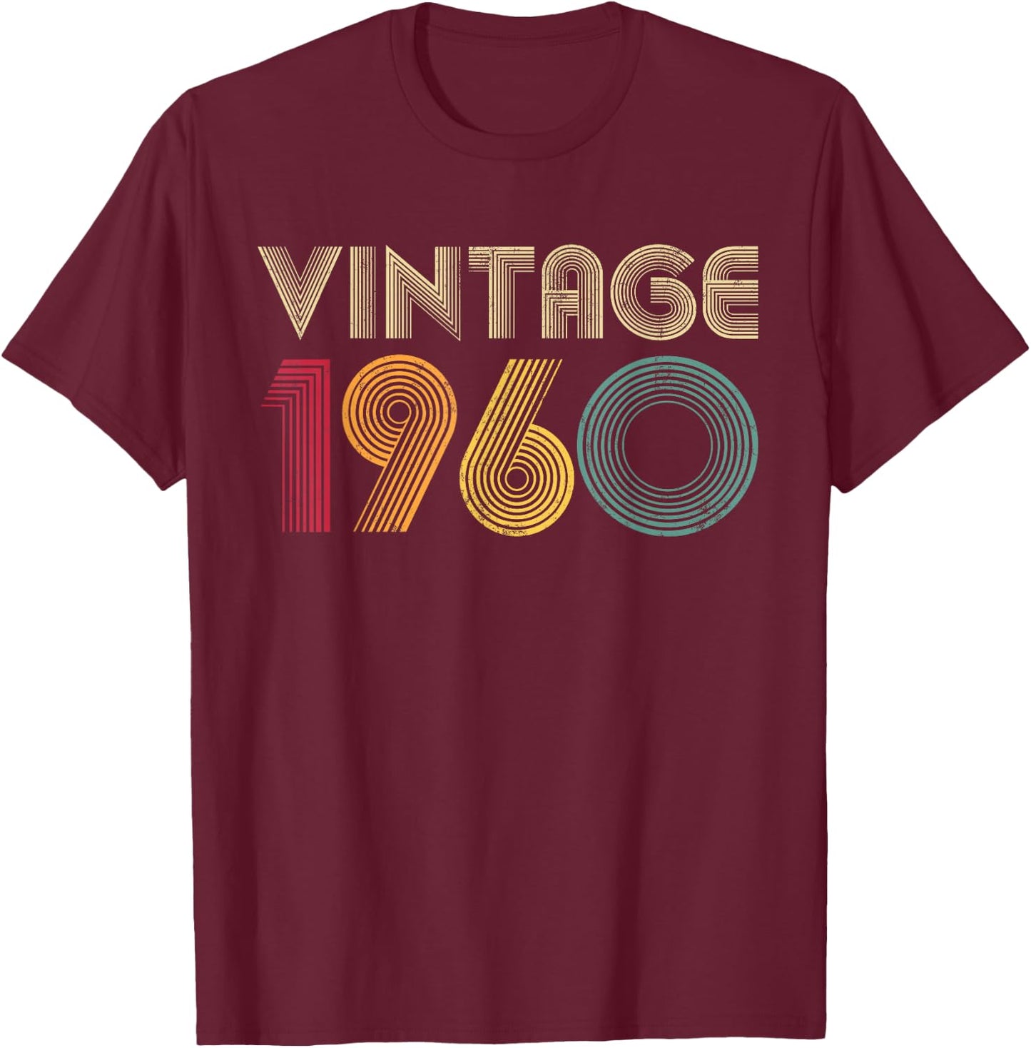 66th Birthday Gift Vintage 1960 66 Years Old Men Women Retro T-Shirt - T-Shirt | Maroon