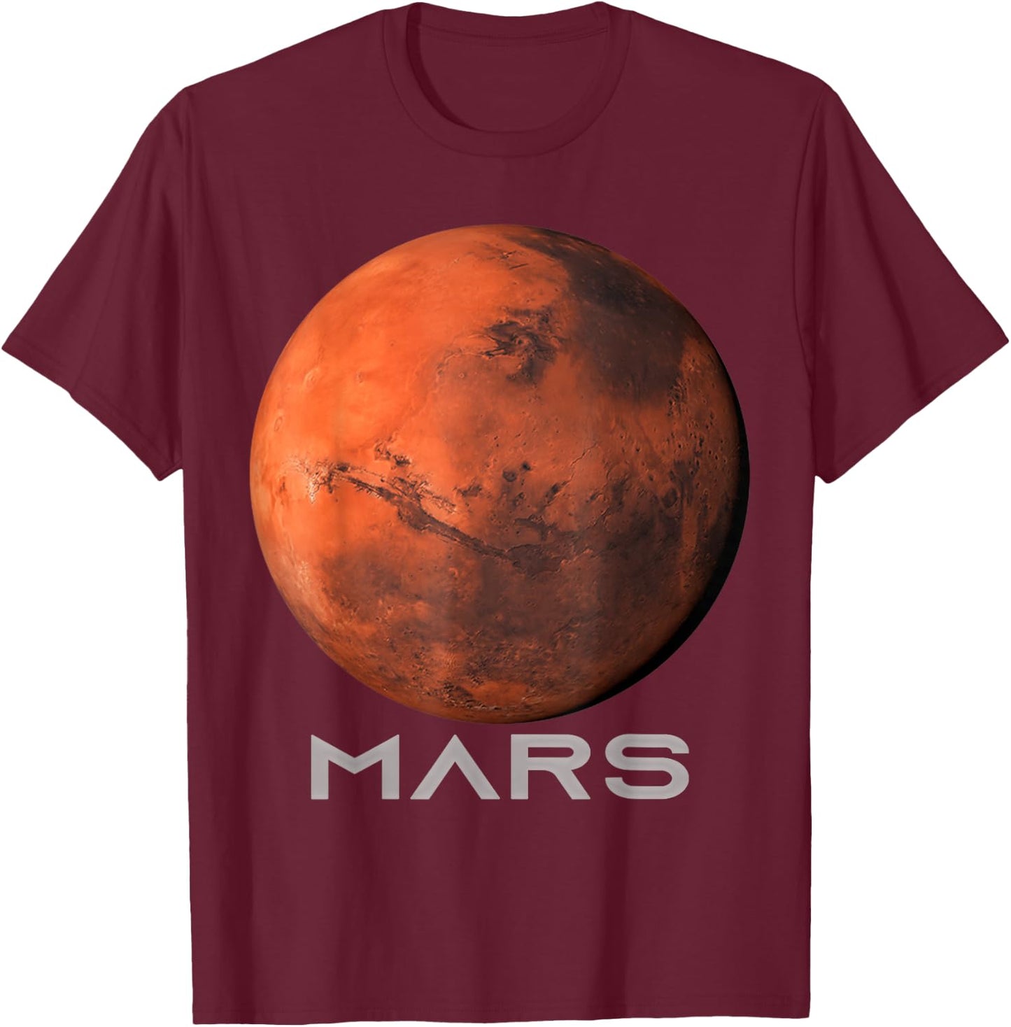 Mars Planet Shirt, Solar System Planet , Men, Children, , black T-Shirt - T-Shirt | Maroon