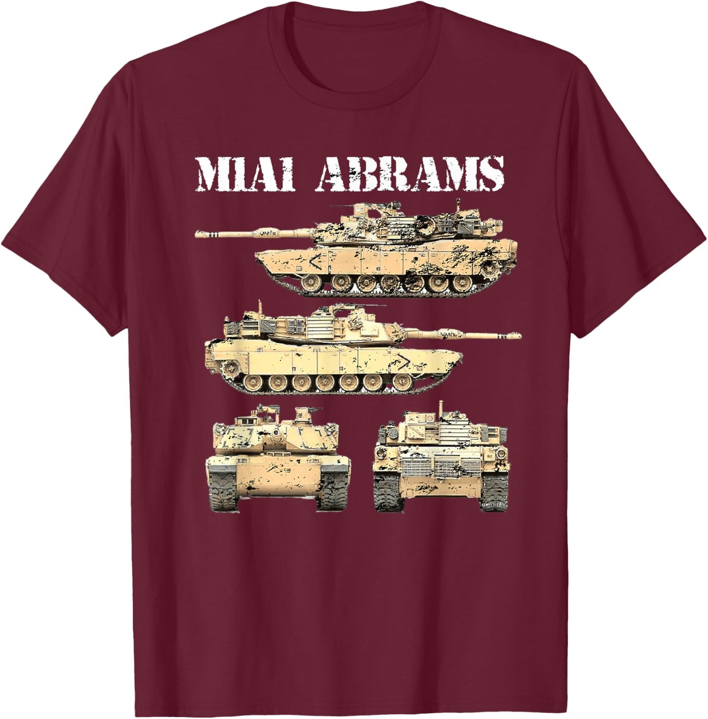 M1A1 Abrams Battle Tank Driver US Army Tanks Enthusiast T-Shirt - T-Shirt | Maroon