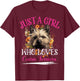 Just A Girl Who Loves Cairn Terriers Dog Girls T-Shirt - T-Shirt | Maroon
