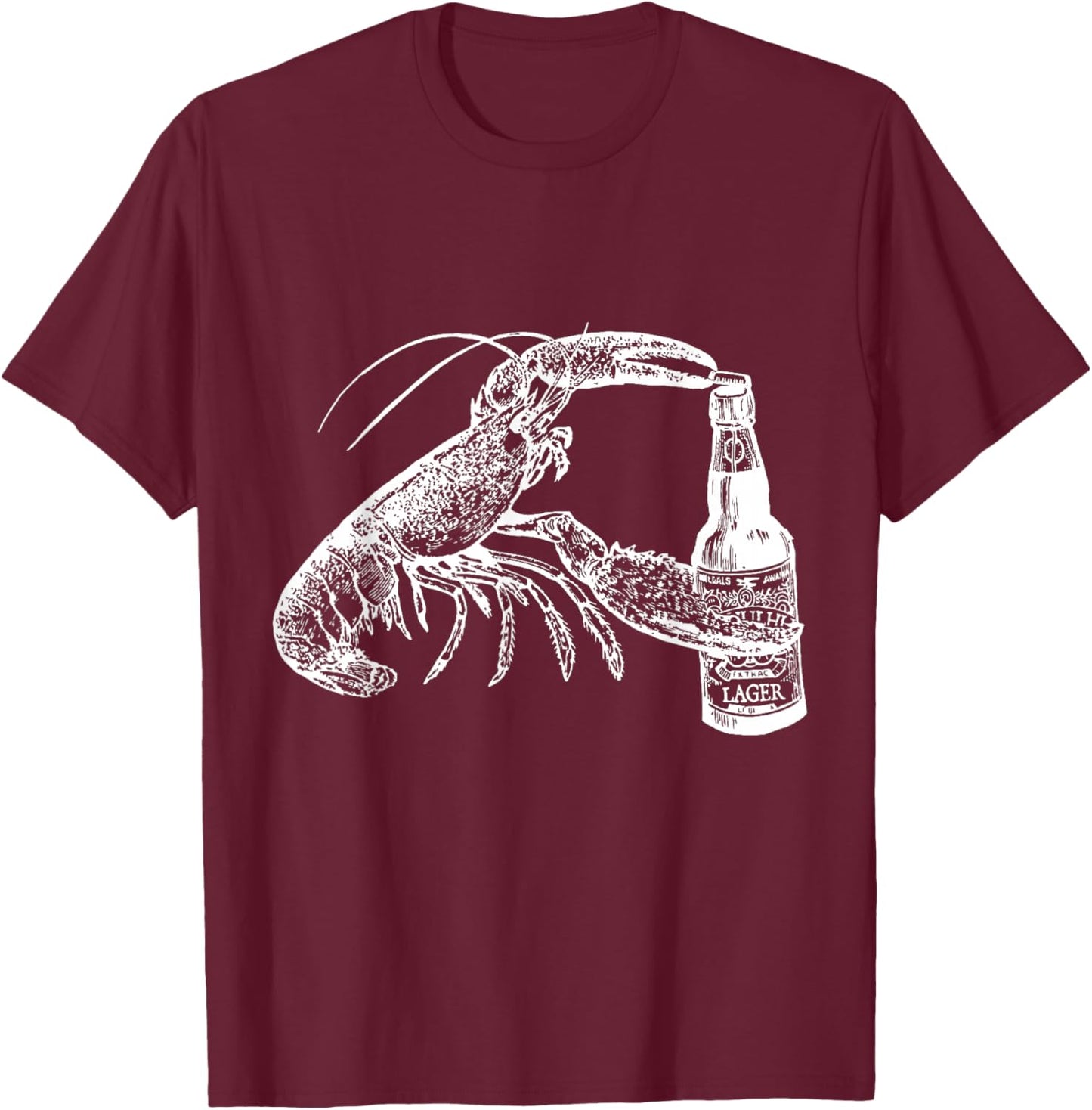 Beer Drinking Lobster Craft Beer Beach Vacation Gift Small T-Shirt - T-Shirt | Maroon