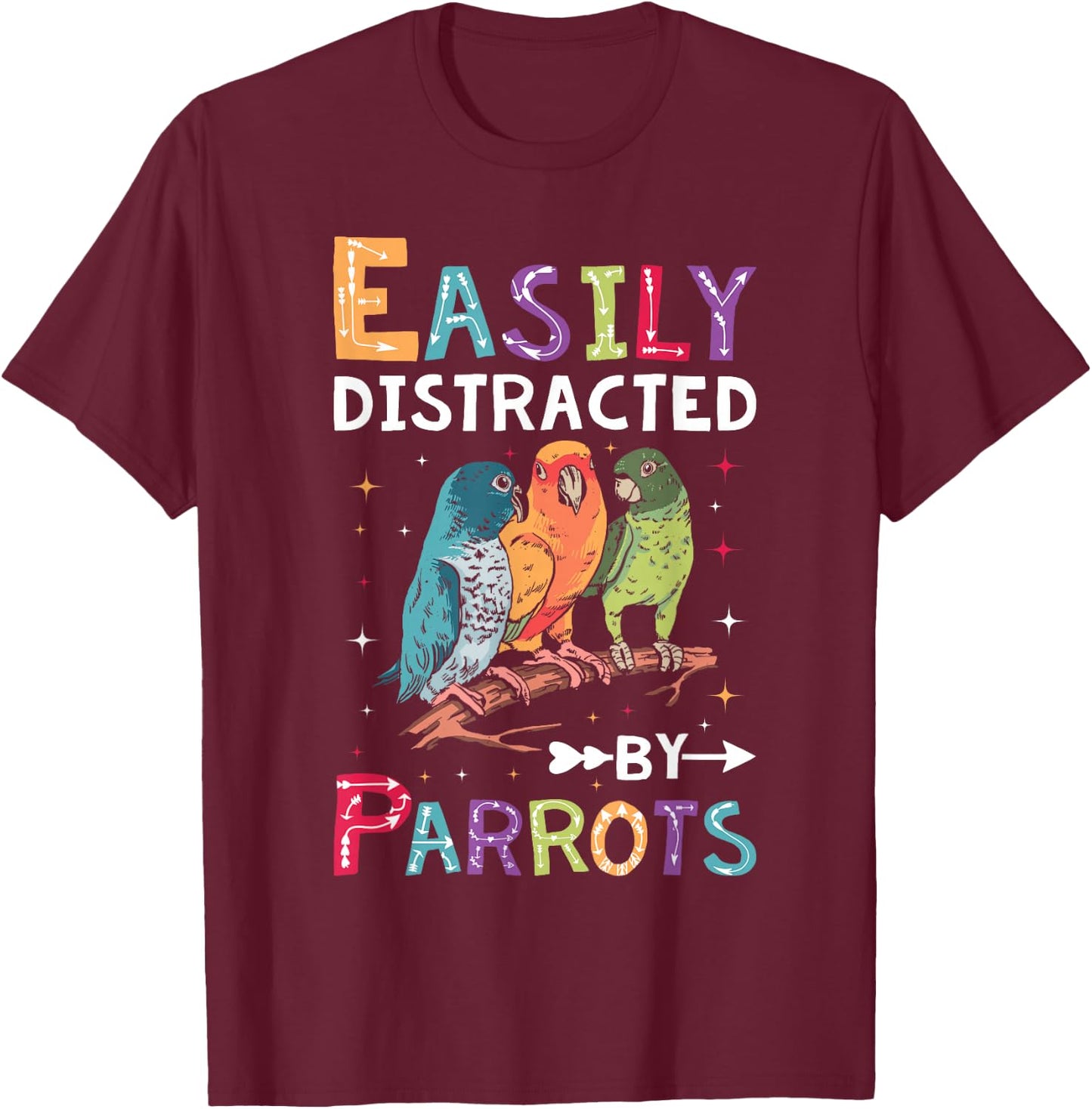 Funny Quaker Parrot Lover Graphic & Cute Parrot T-Shirt - T-Shirt | Maroon