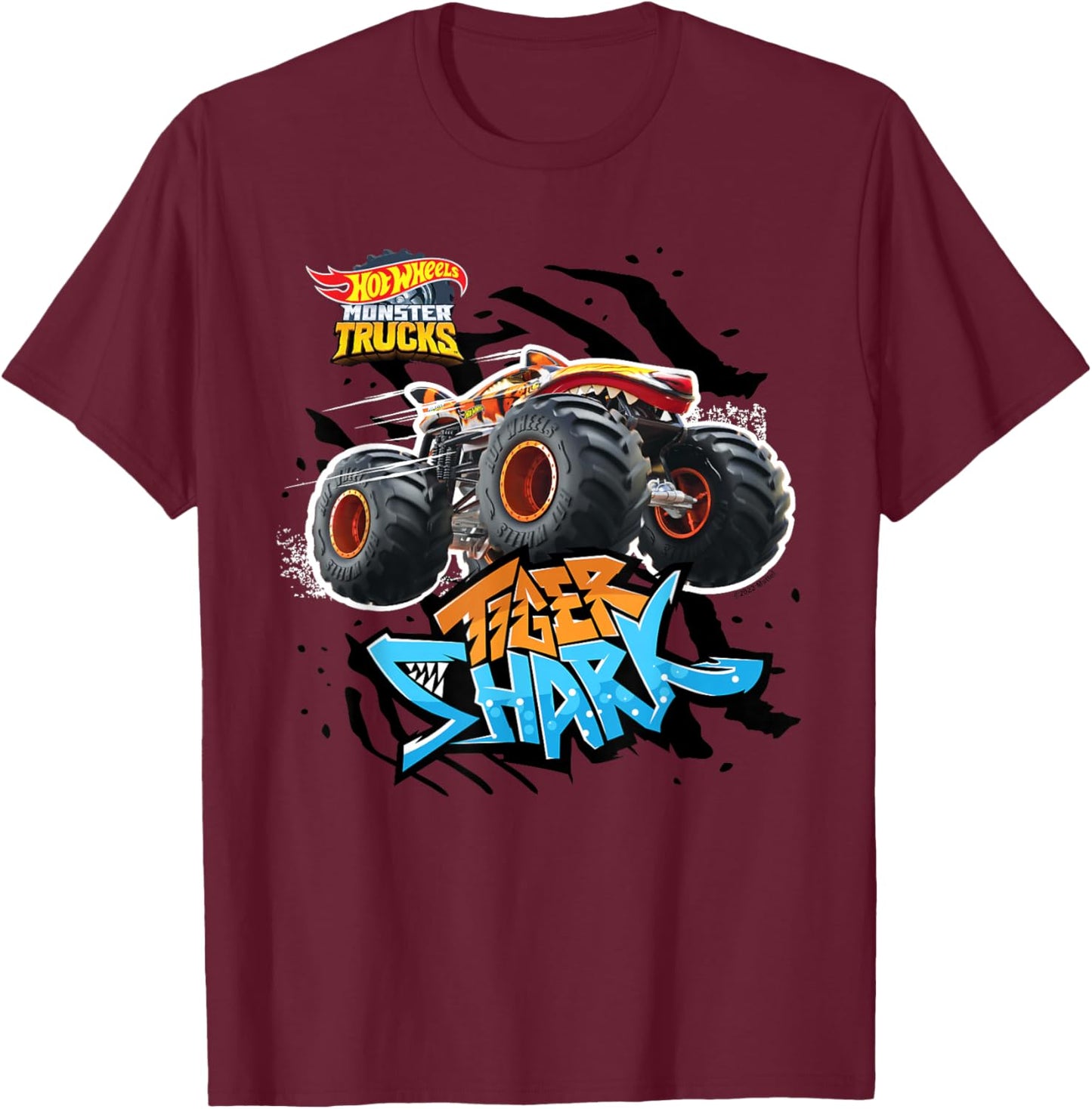 Hot Wheels - Tiger Shark Orange T-Shirt - T-Shirt | Maroon