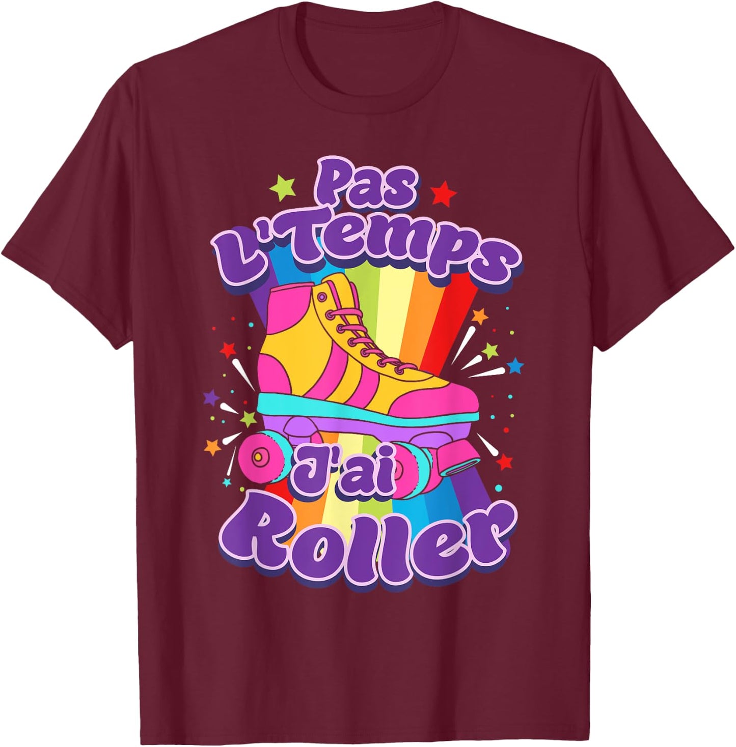Roller Skates Rollerskate Roller , Black, S T-Shirt - T-Shirt | Maroon