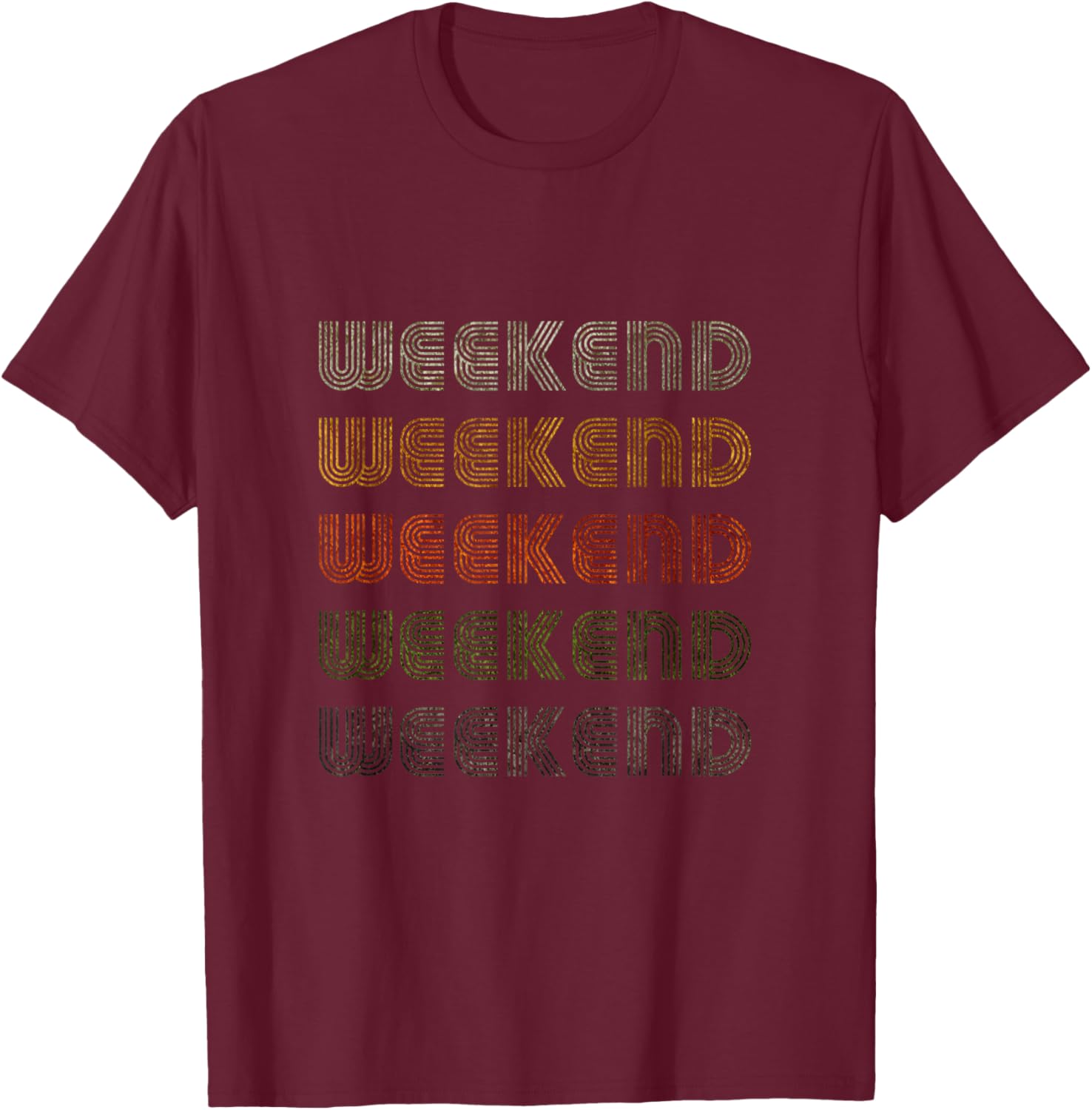 Love Heart Weekend Grunge Vintage Style Black Weekend T-Shirt - T-Shirt | Maroon