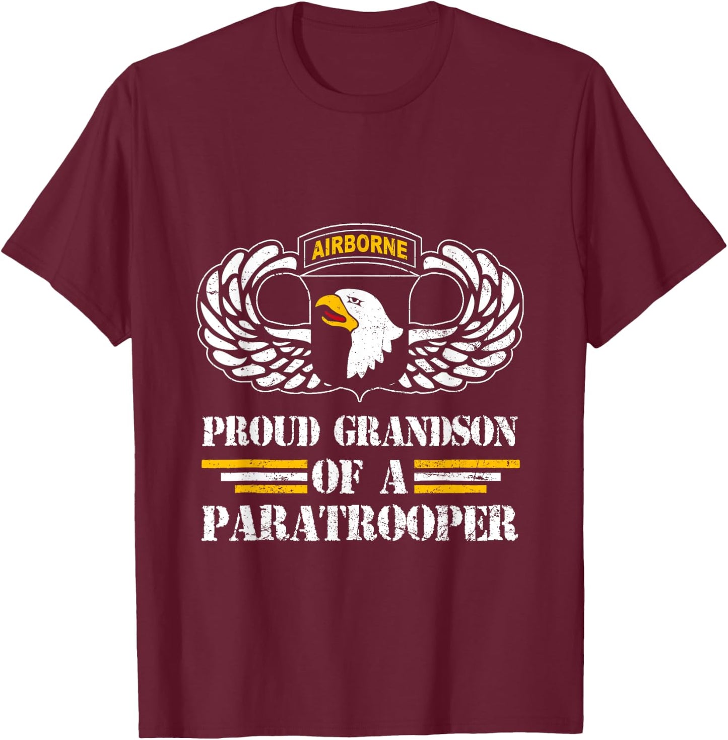 Proud Grandson Of 101st Airborne Division US Veteran , Small T-Shirt - T-Shirt | Maroon