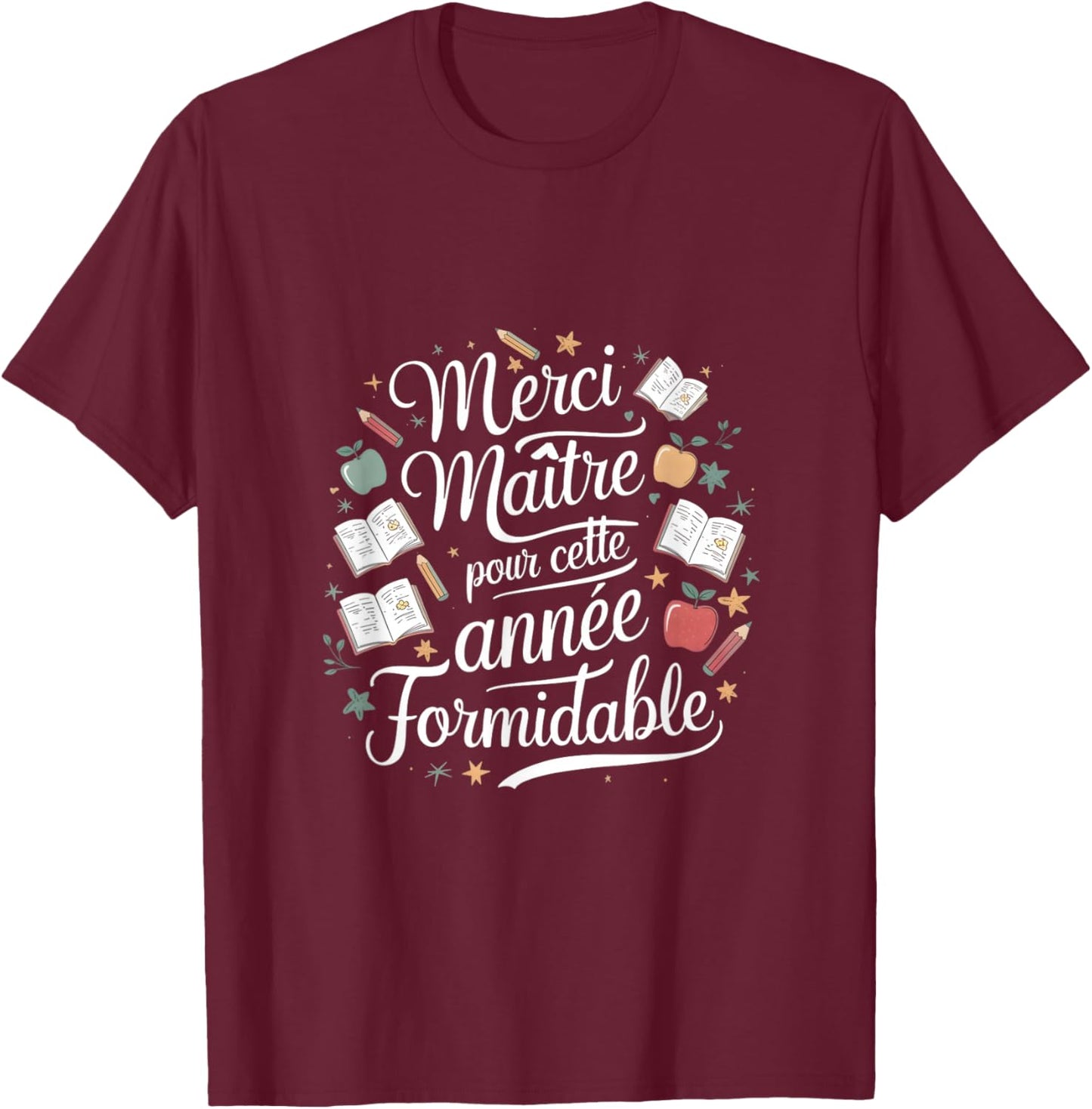 Thank you master for this year great teacher school , Black, S T-Shirt - T-Shirt | Maroon
