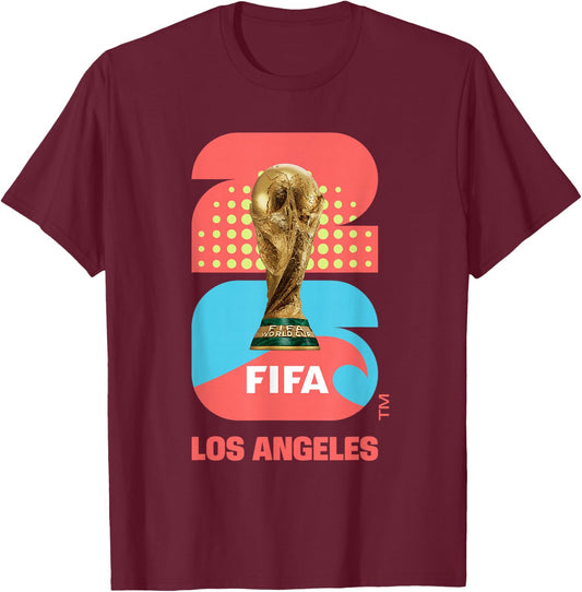 FIFA World CUP26 Los Angeles Trophée Couleur T-Shirt - T-Shirt | Maroon