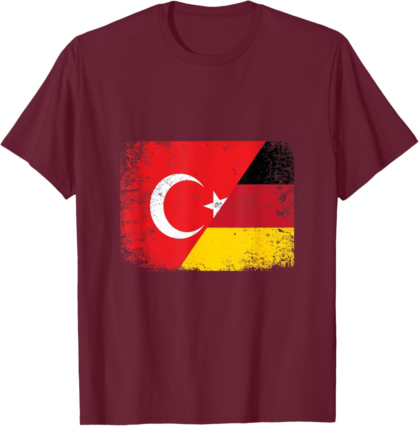 Türkei Deutschland Türkische Flagge Türkiye Halb Türke T-Shirt - T-Shirt | Maroon