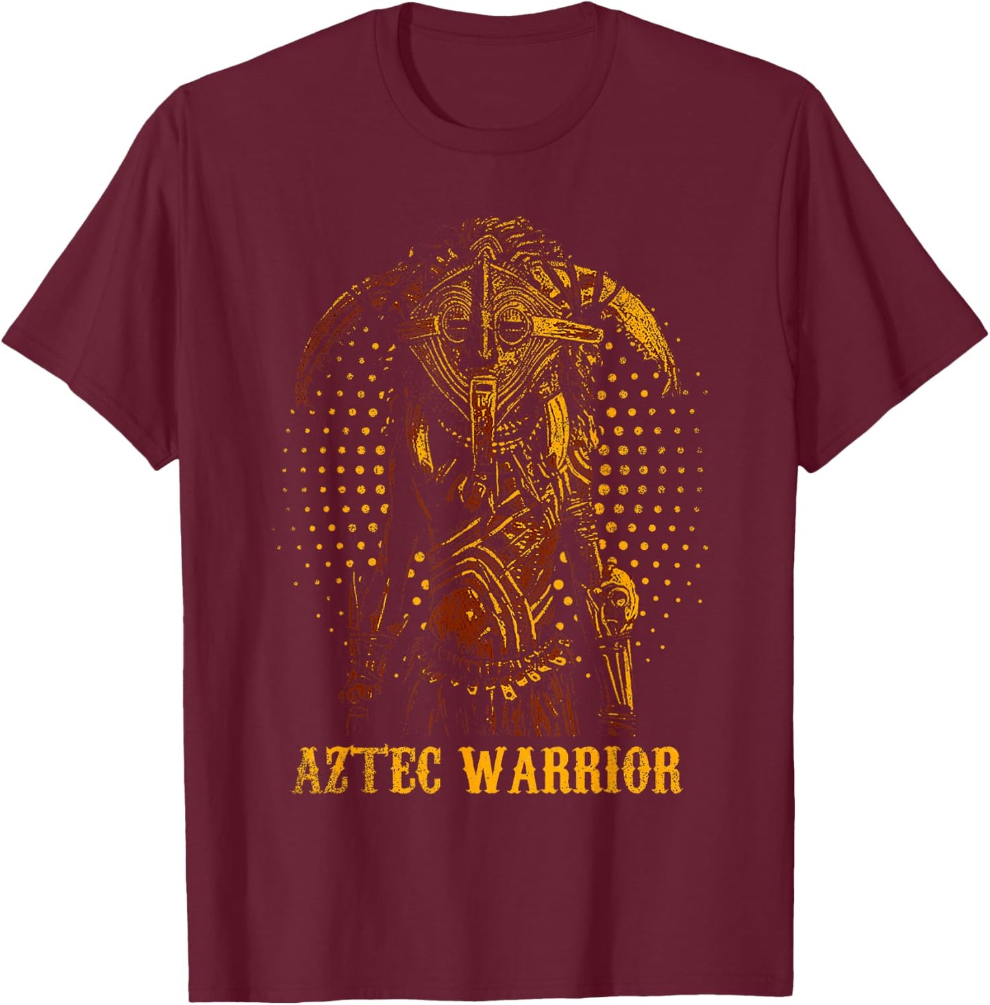 Aztec Warrior King Mexican Native Art Mayans T-Shirt - T-Shirt | Maroon