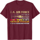 U.S Air Force Vietnam Veteran Shirt USAF Veteran Flag Gift T-Shirt - T-Shirt | Maroon
