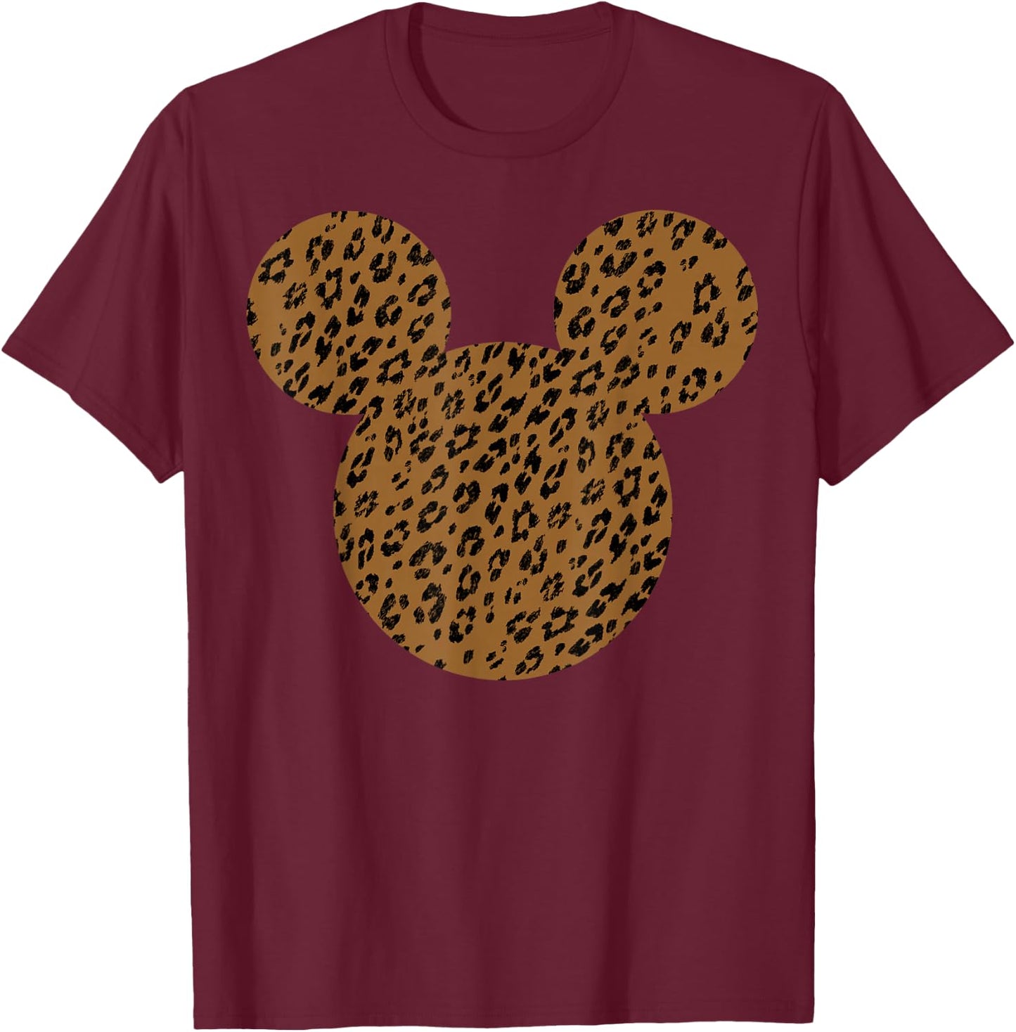 Disney Mickey and Friends Mickey Mouse Cheetah Print Small T-Shirt - T-Shirt | Maroon
