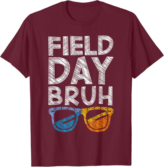 Vintage Field Day Bruh Fun Day Field Trip Student Teacher T-Shirt - T-Shirt | Maroon