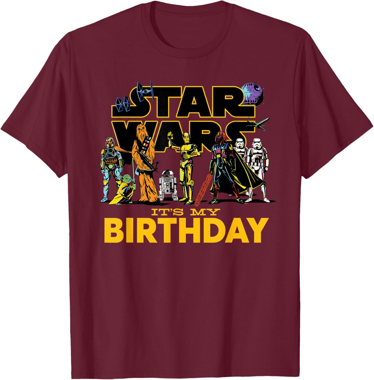 Star Wars Classic Characters Party Matching It's My Birthday T-Shirt - T-Shirt | Maroon