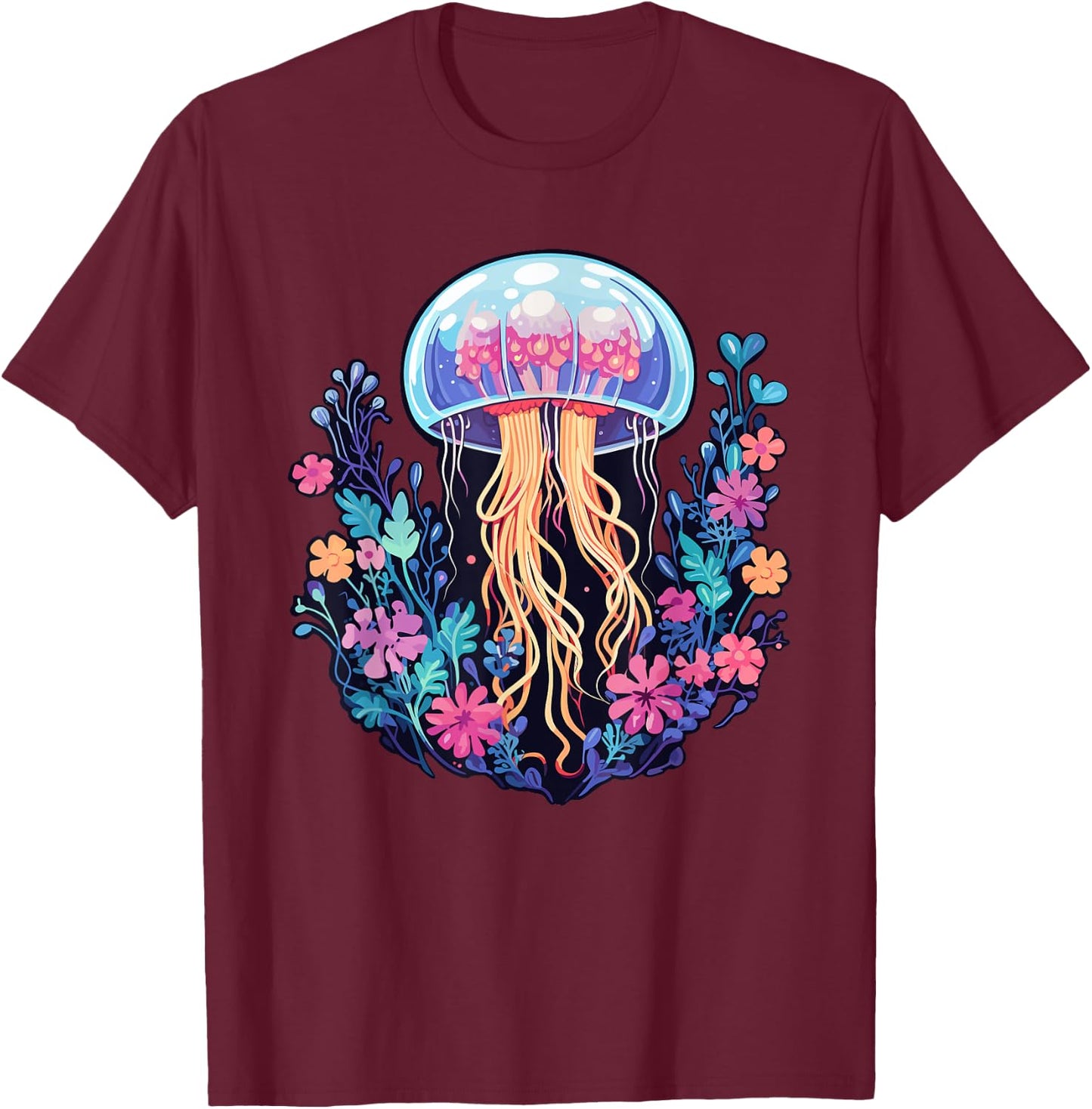 Cute Jellyfish Costume Jelly Fish Sea Ocean Girls T-Shirt - T-Shirt | Maroon